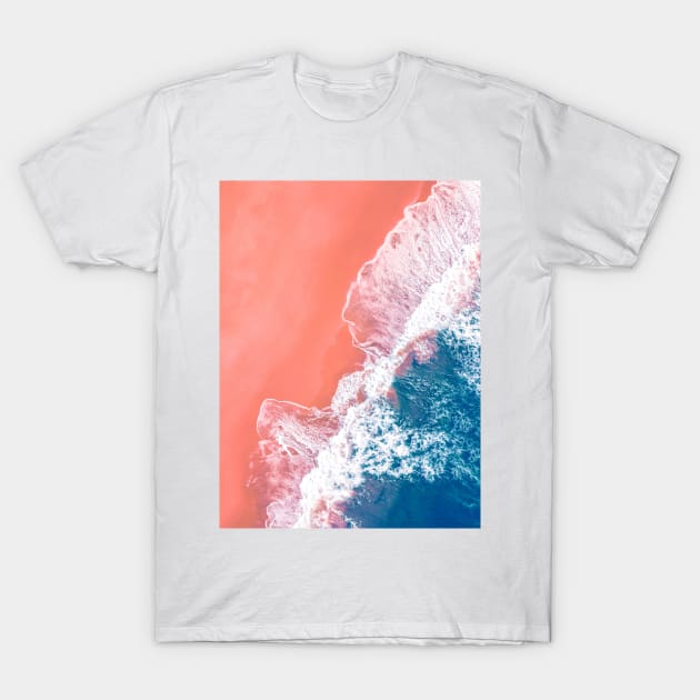 Pink Sandy Beach T-Shirt by Drone Man